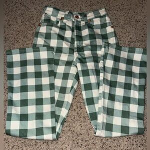 Wrangler Green and White Checkered Women Jeans